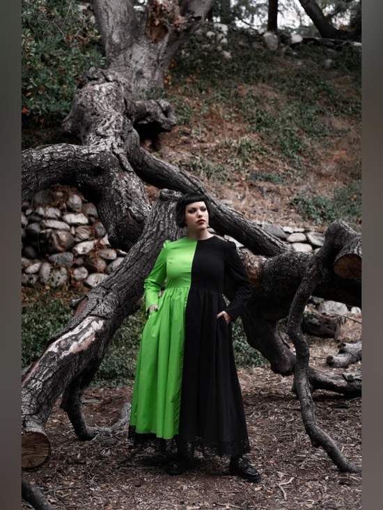 Lively Ghosts Dresses & Skirts - Lively Ghosts Two-Tone Green & Black Long Sleeve Maxi Dress plus size 2XL NWT